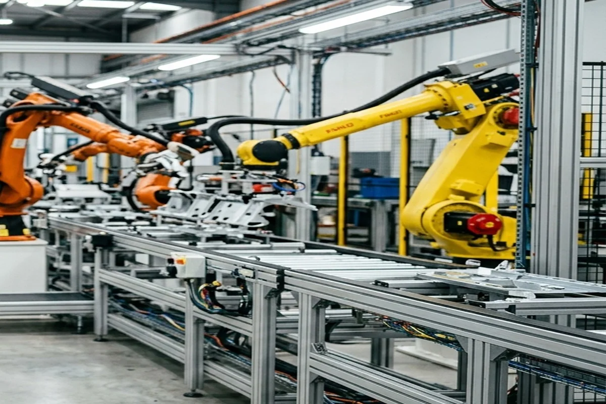 Scarpian AI - Automated robotic logistics line executing high-speed precision operations